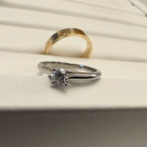 Cartier 1895 Diamond Solitaire Ring in 950 Platinum E VVS2 0.24 CTW sz 49